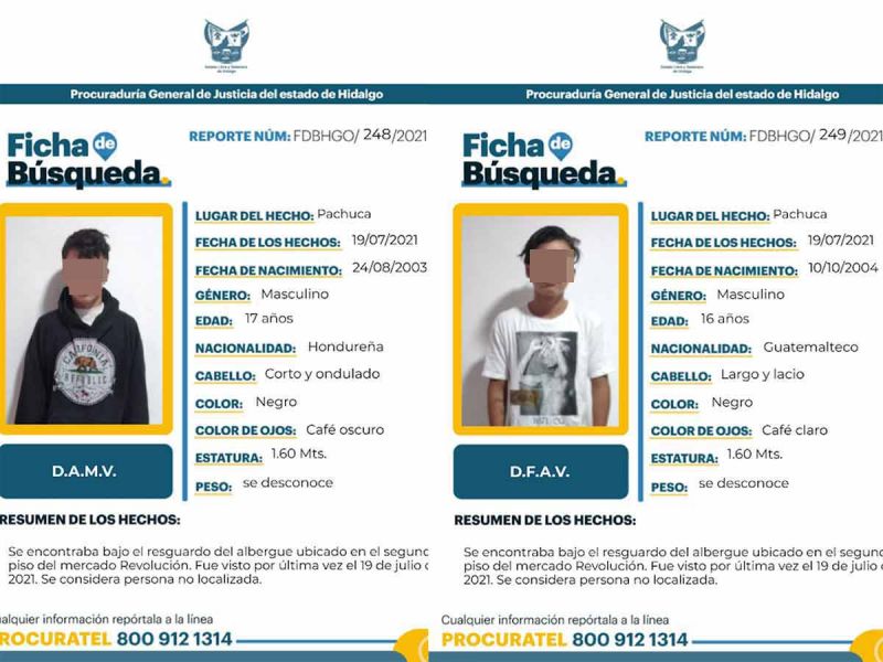 Escapan de albergue en Pachuca dos menores de edad centroamericanos